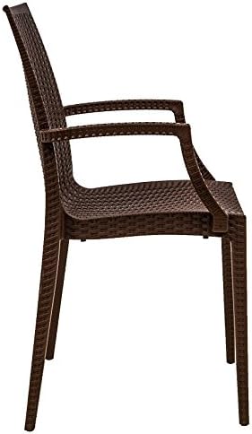 Brown Stackable Wicker Patio Chairs