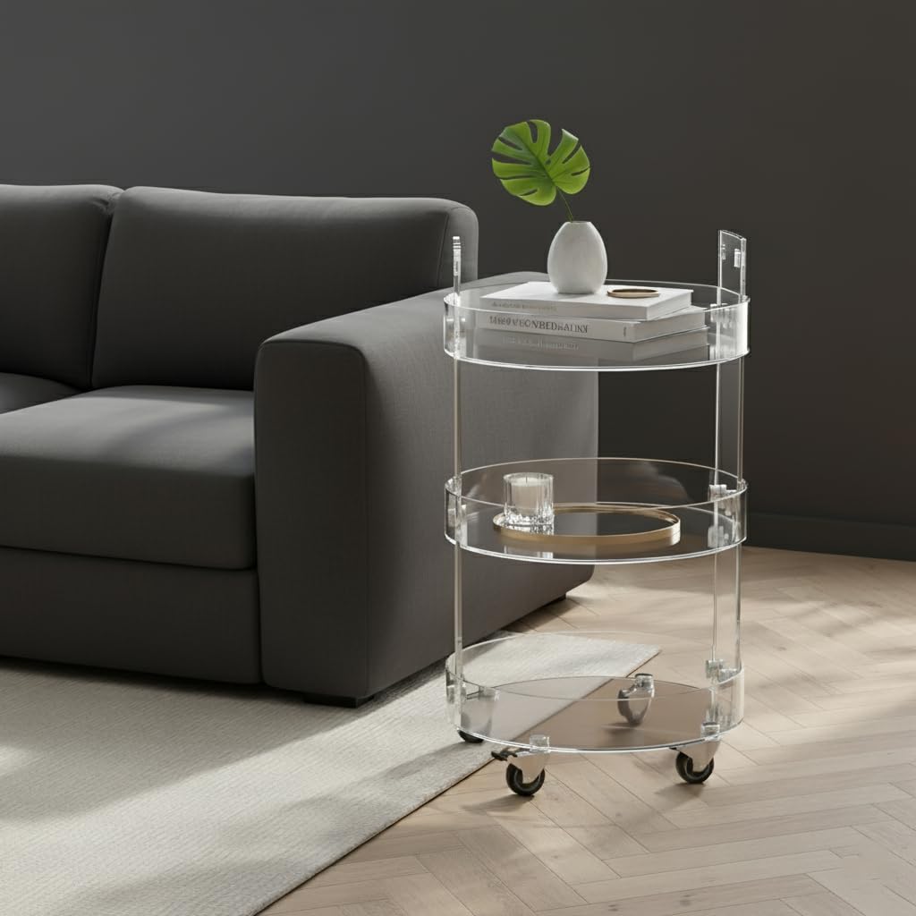 3-Layer Round Acrylic Cart