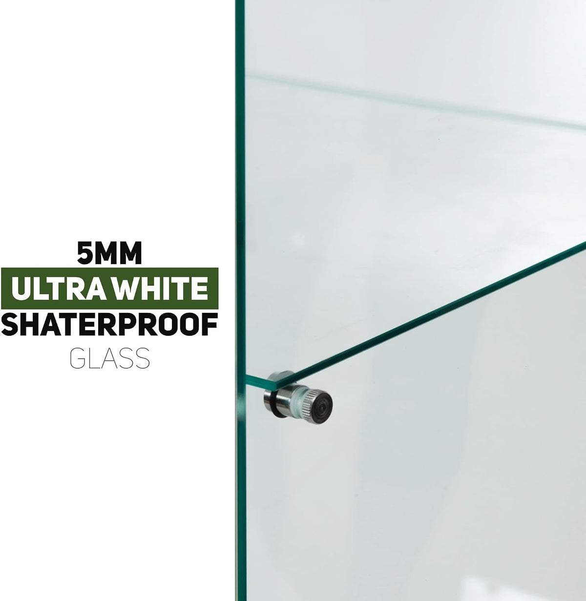 Black Tempered Glass Display Cabinet