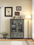 Black Gray Glass Farmhouse Cabinet