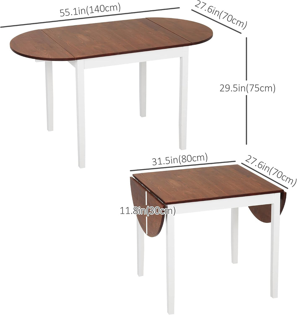 Brown Oval Drop Leaf Dining Table