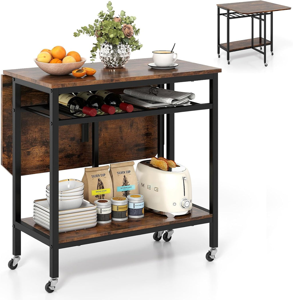 Wheeled Extendable Folding Dining Table