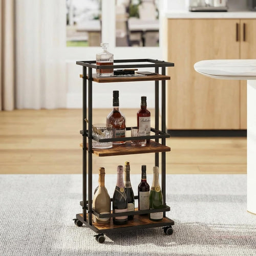 3-Tier Rolling Storage Bar Cart