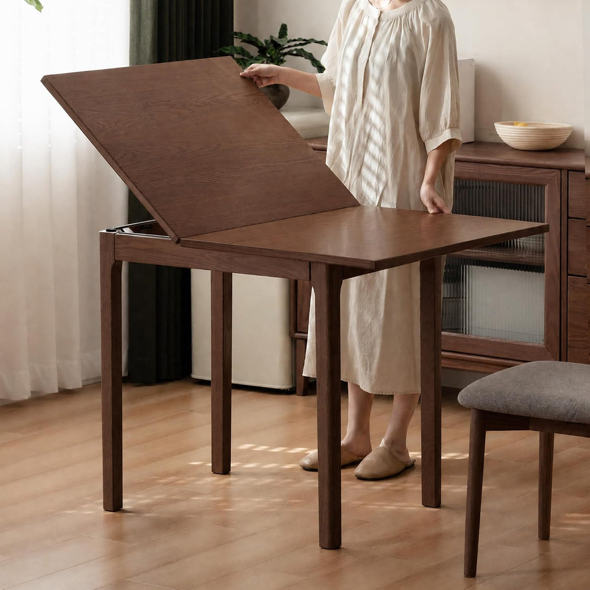 Walnut Solid Wood Foldable Table
