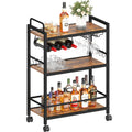 3-Tier Rolling Home Bar Serving Cart