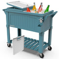 Matte Teal Rolling Party Cooler