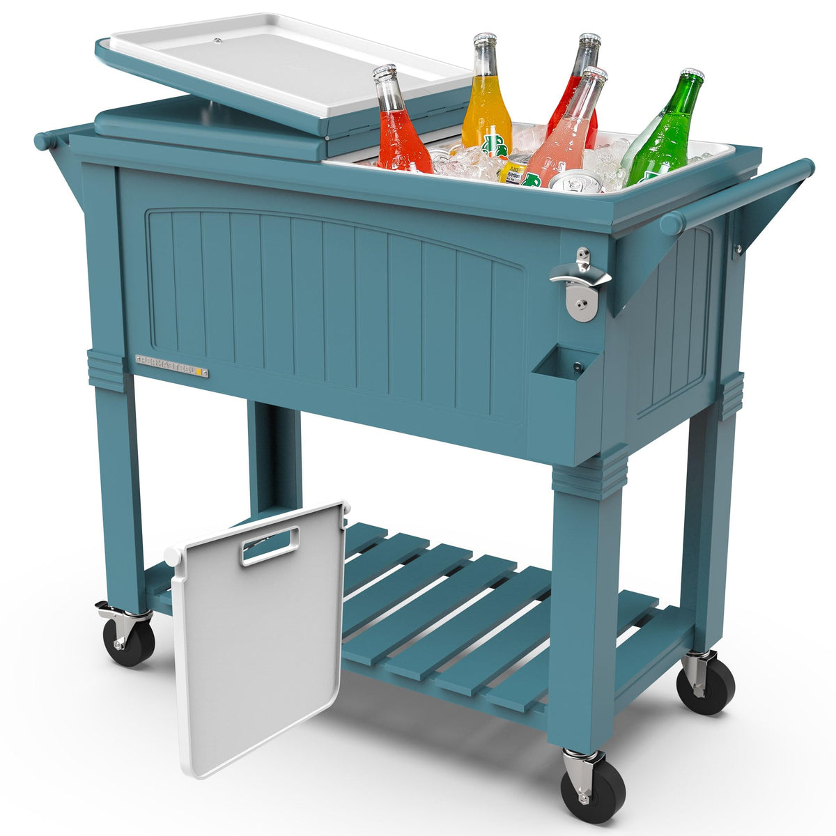Matte Teal Rolling Party Cooler