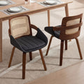 Black Rattan Bentwood Dining Chairs