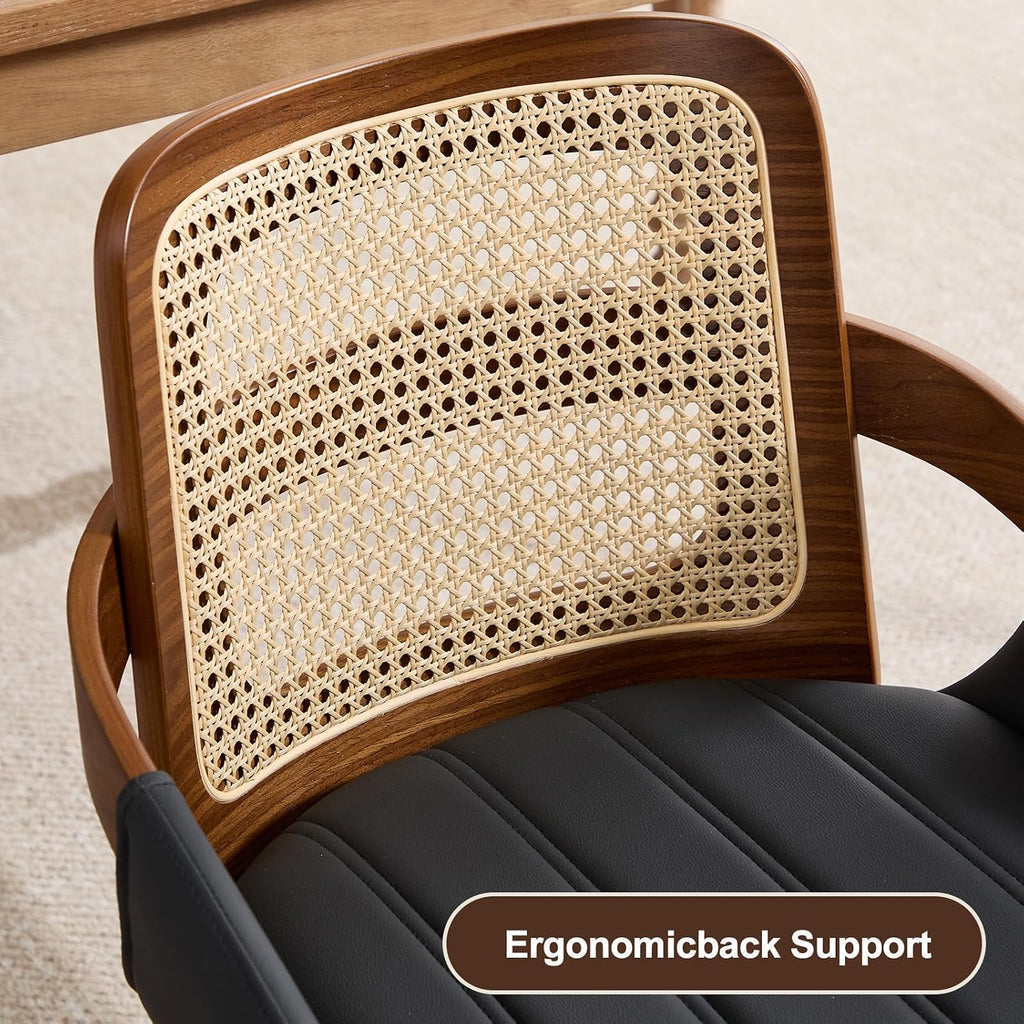 Black Rattan Bentwood Dining Chairs