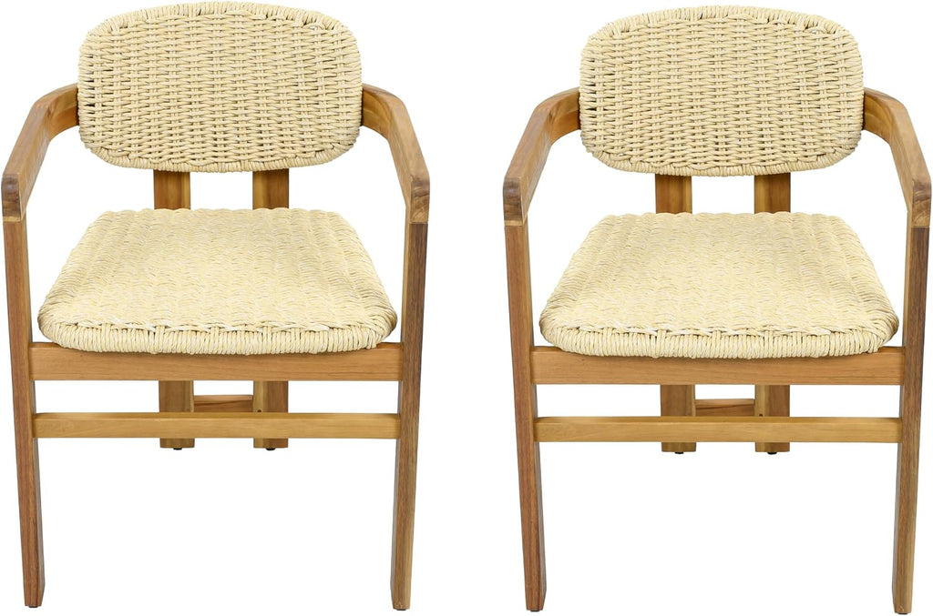 Acacia Rattan Patio Dining Chairs