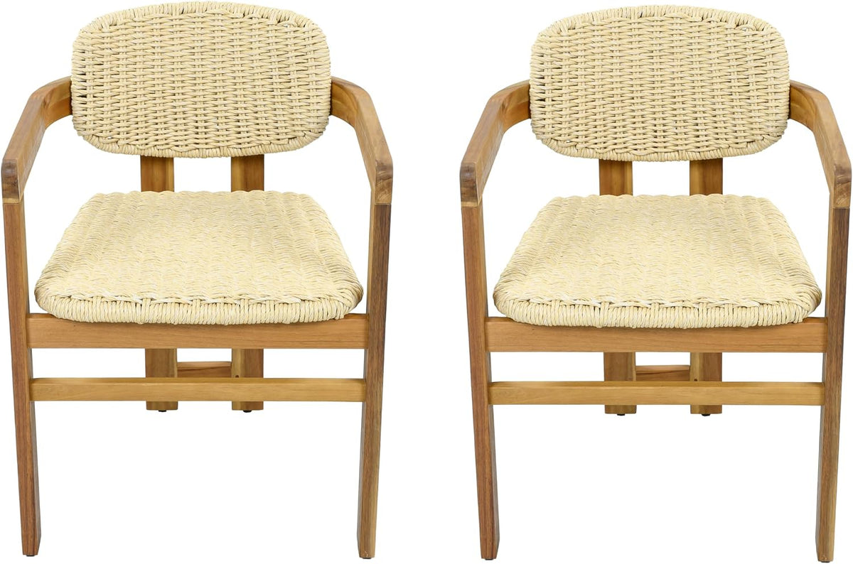 Acacia Rattan Patio Dining Chairs