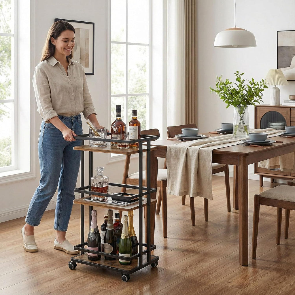 3-Tier Rolling Storage Bar Cart