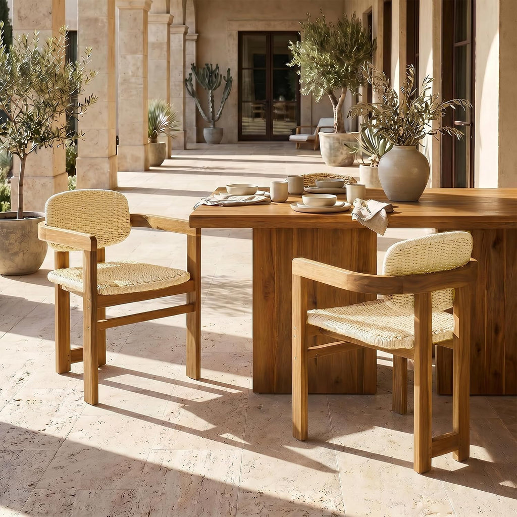 Acacia Rattan Patio Dining Chairs