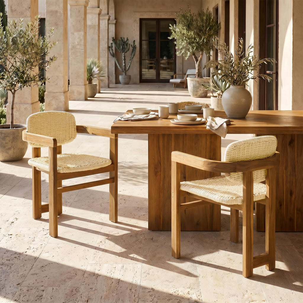 Acacia Rattan Patio Dining Chairs