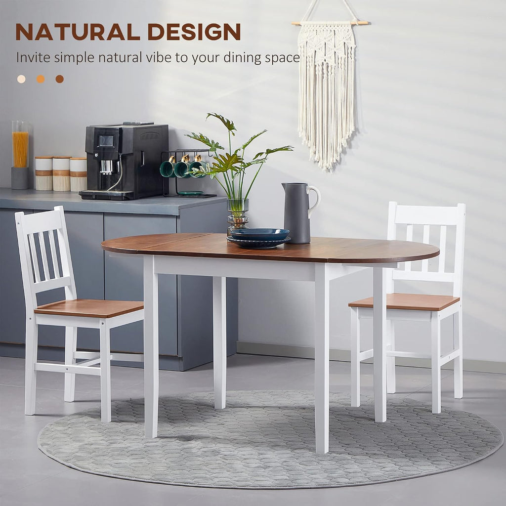 Brown Oval Drop Leaf Dining Table