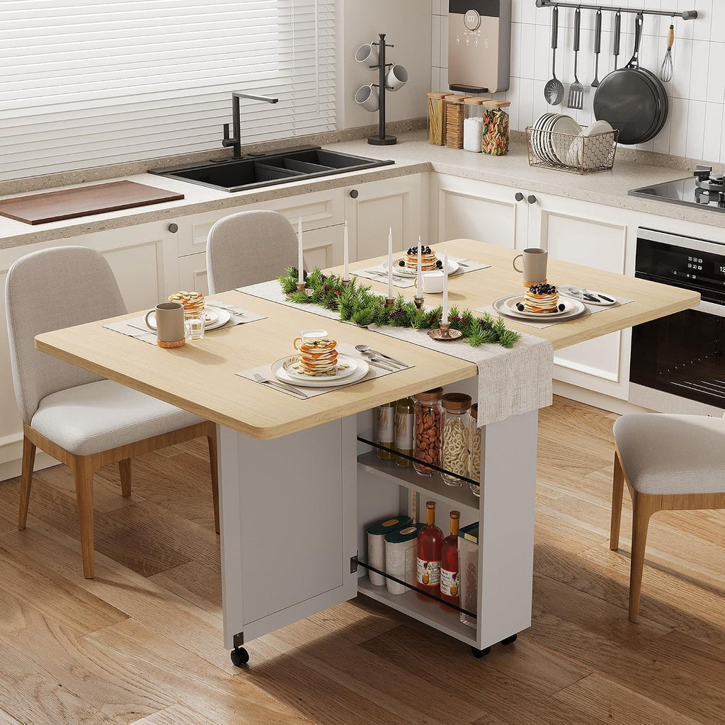 Wheeled Storage Foldable Dining Table