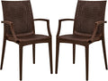 Brown Stackable Wicker Patio Chairs